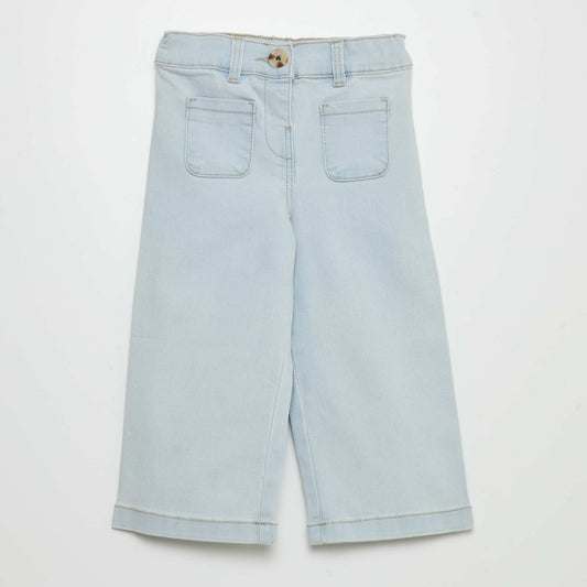 Jean large ajustable à la taille Bleu clair
