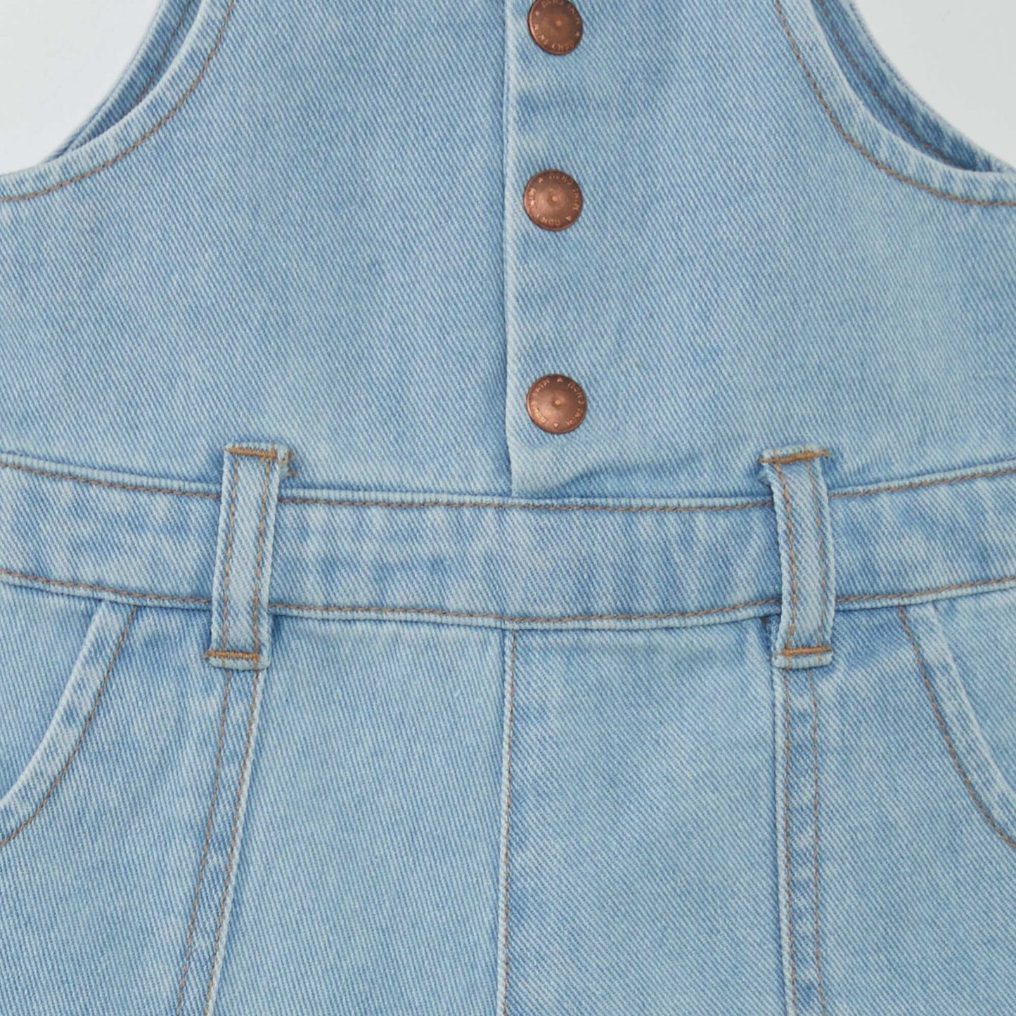 Combishort en denim avec ceinture imprimée Denim