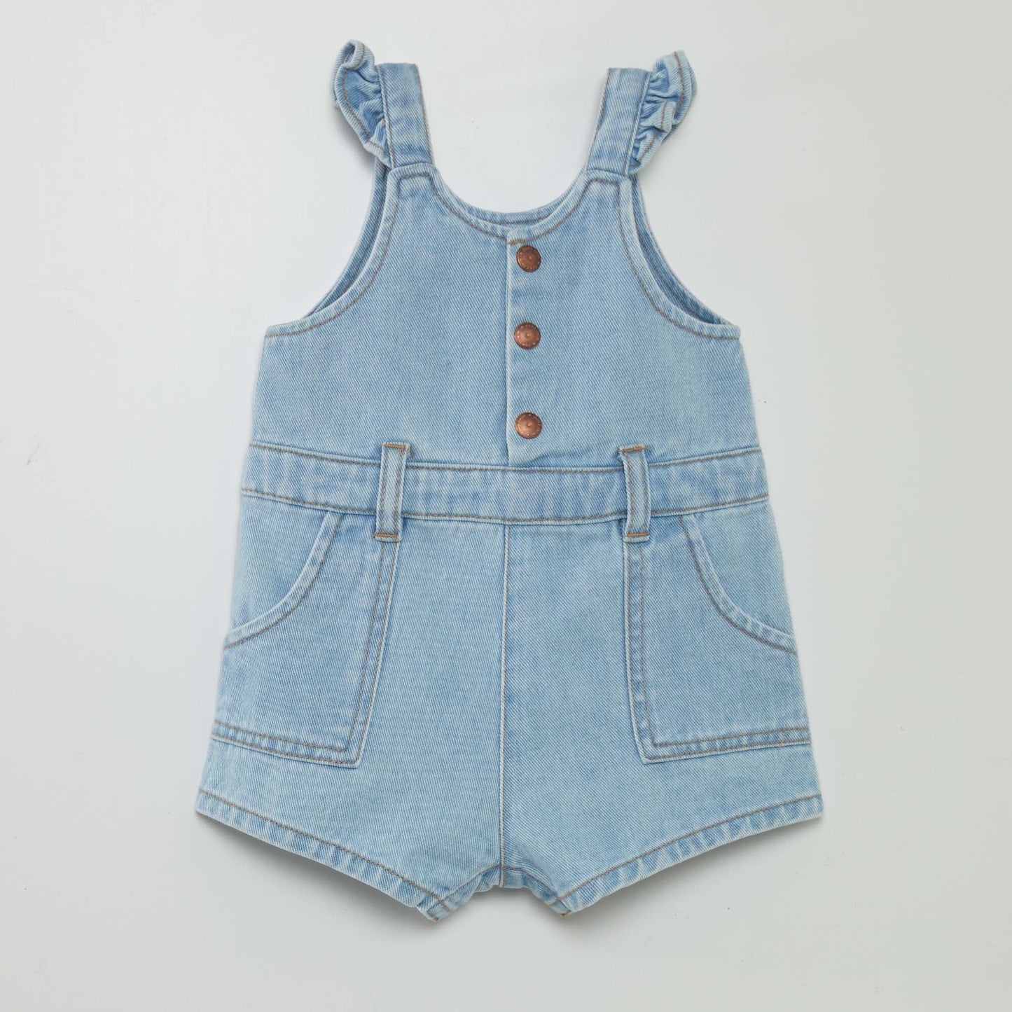 Combishort en denim avec ceinture imprimée Denim