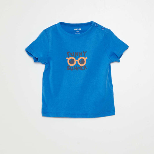 T-shirt manches courtes imprimé Bleu
