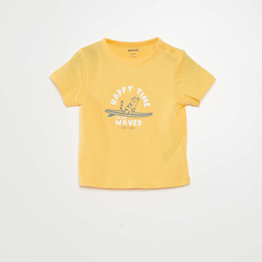 T-shirt manches courtes imprimé Jaune