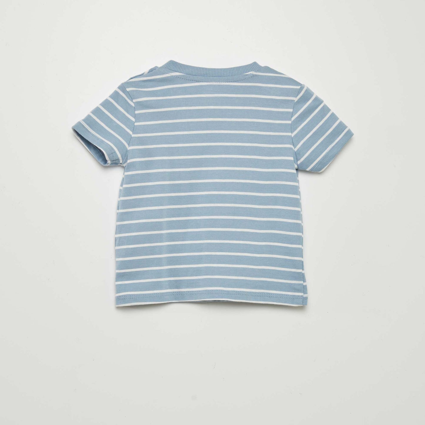 T-shirt imprimé à poche Bleu rayé