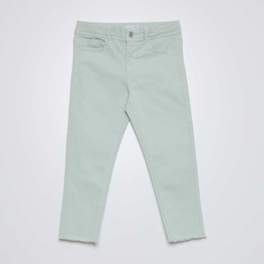 Pantacourt skinny à taille haute BLEU
