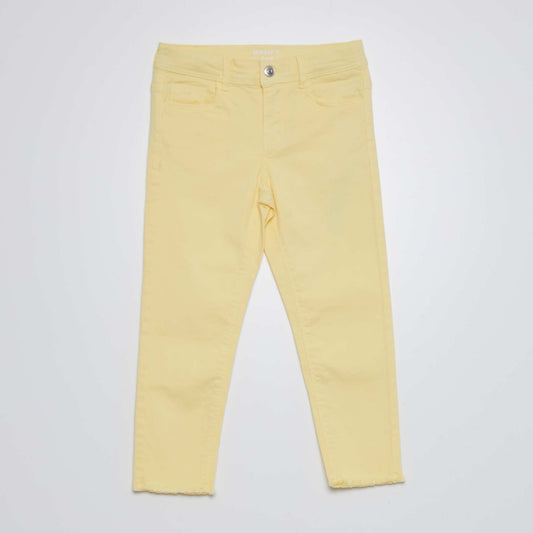 Pantacourt skinny à taille haute JAUNE