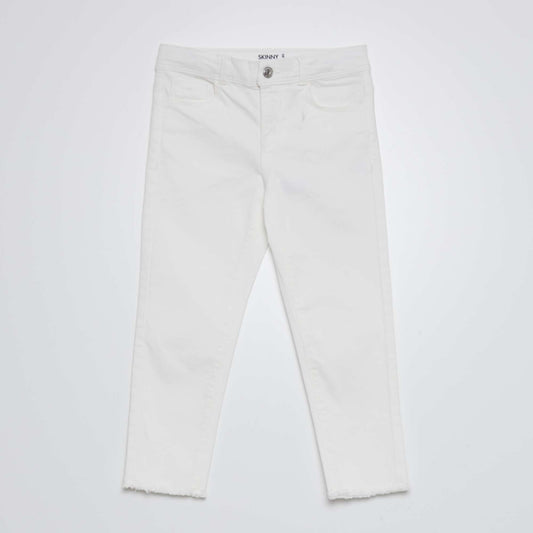 Pantacourt skinny à taille haute blanc