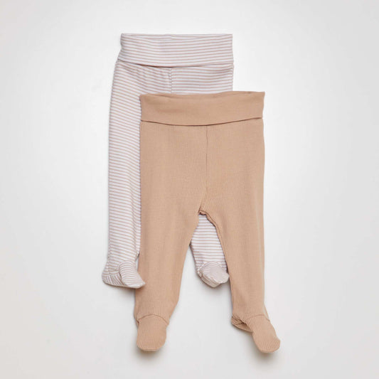 Lot de leggings en coton - 2 pièces Marron