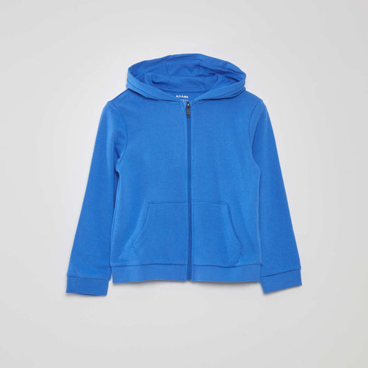 Sweat en molleton zippé Bleu