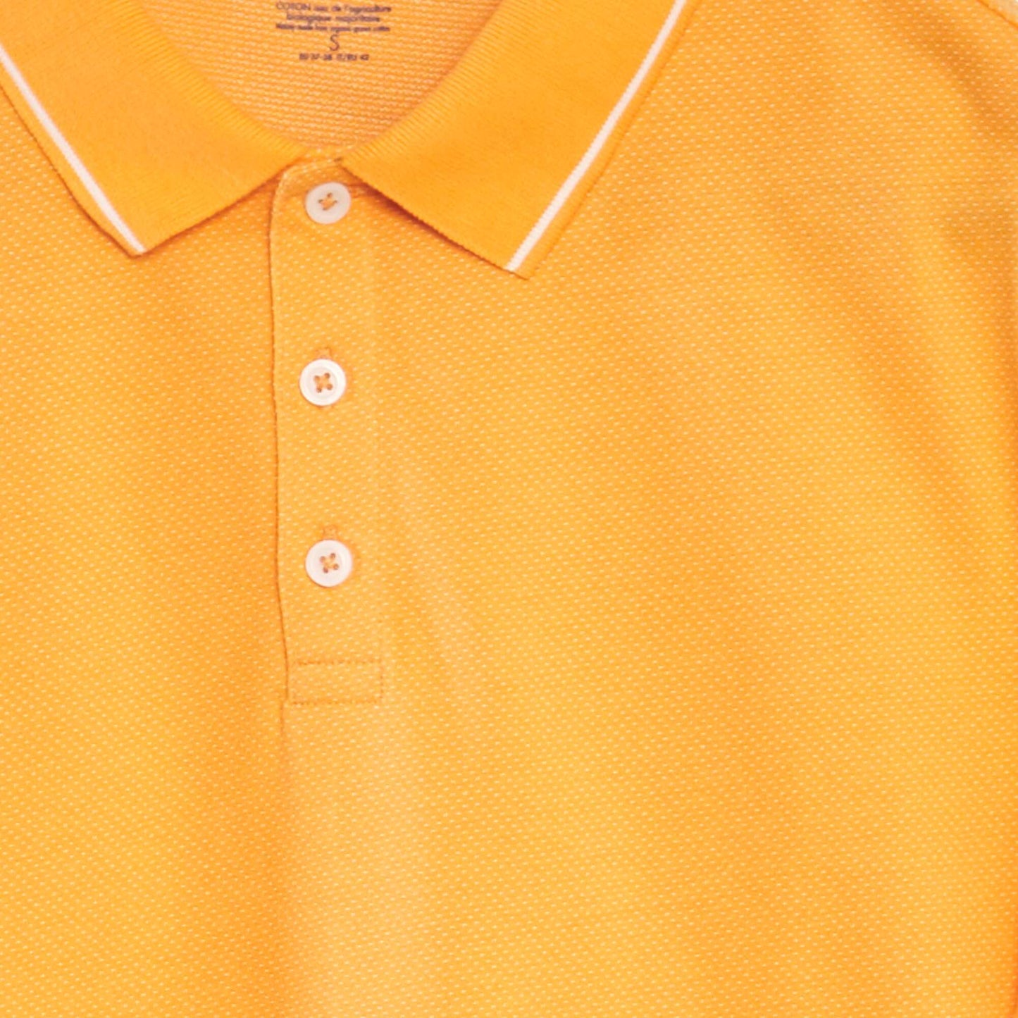 Polo en piqué de coton effet moucheté Orange