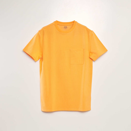 T-shirt moucheté à poche poitrine Orange