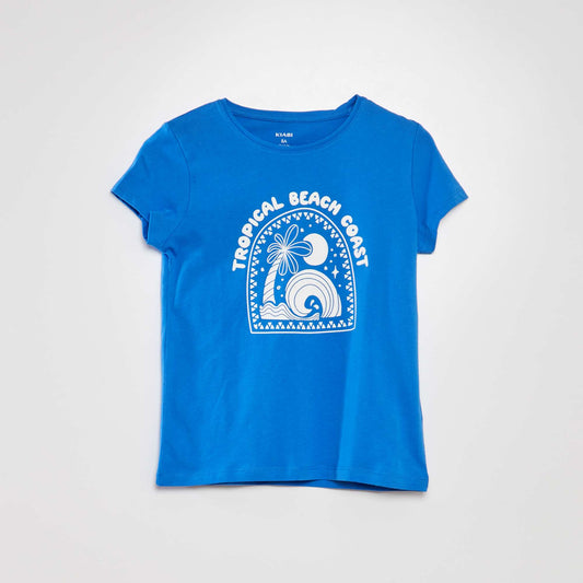 T-shirt imprimé manches courtes Bleu foncé