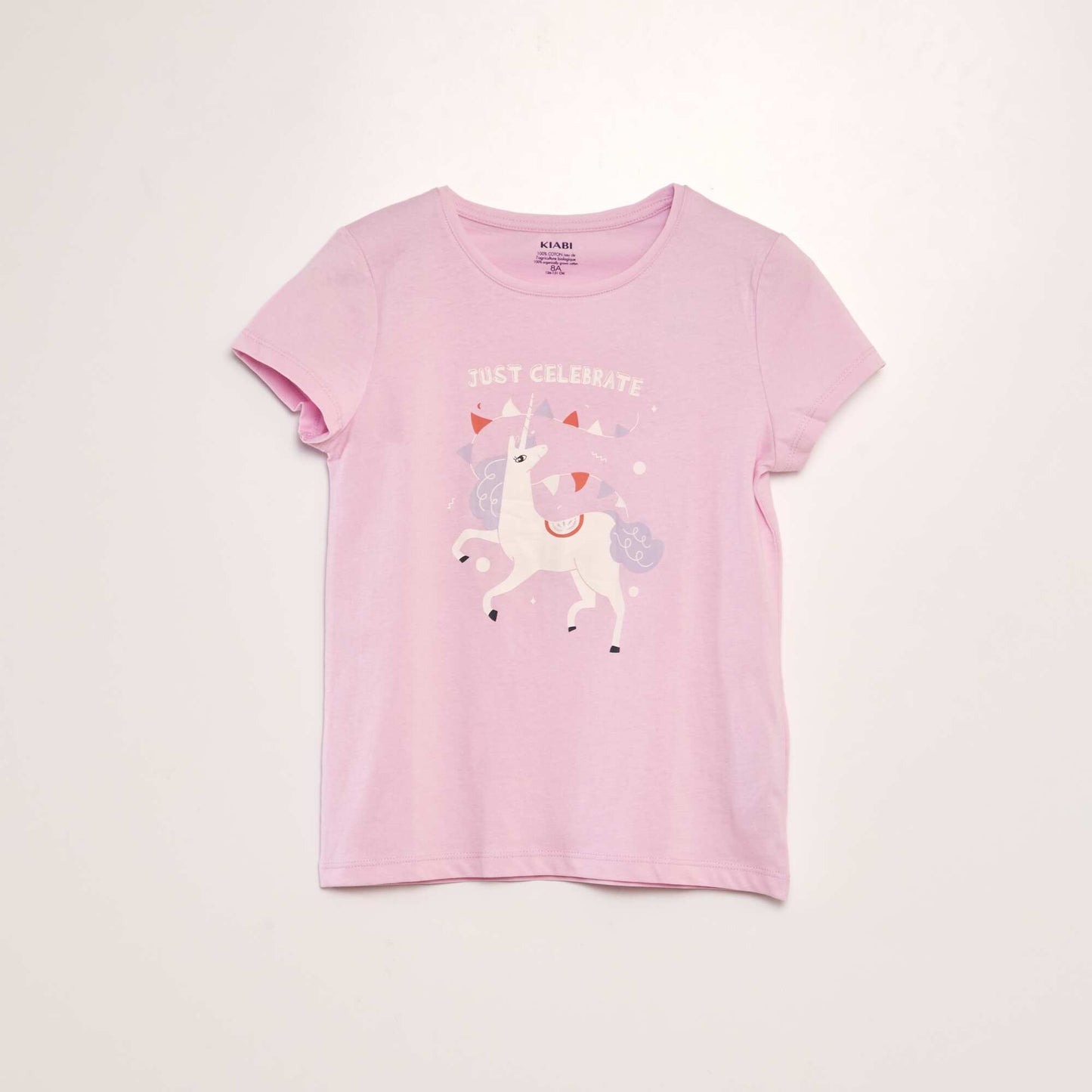 T-shirt en maille jersey imprimé Rose