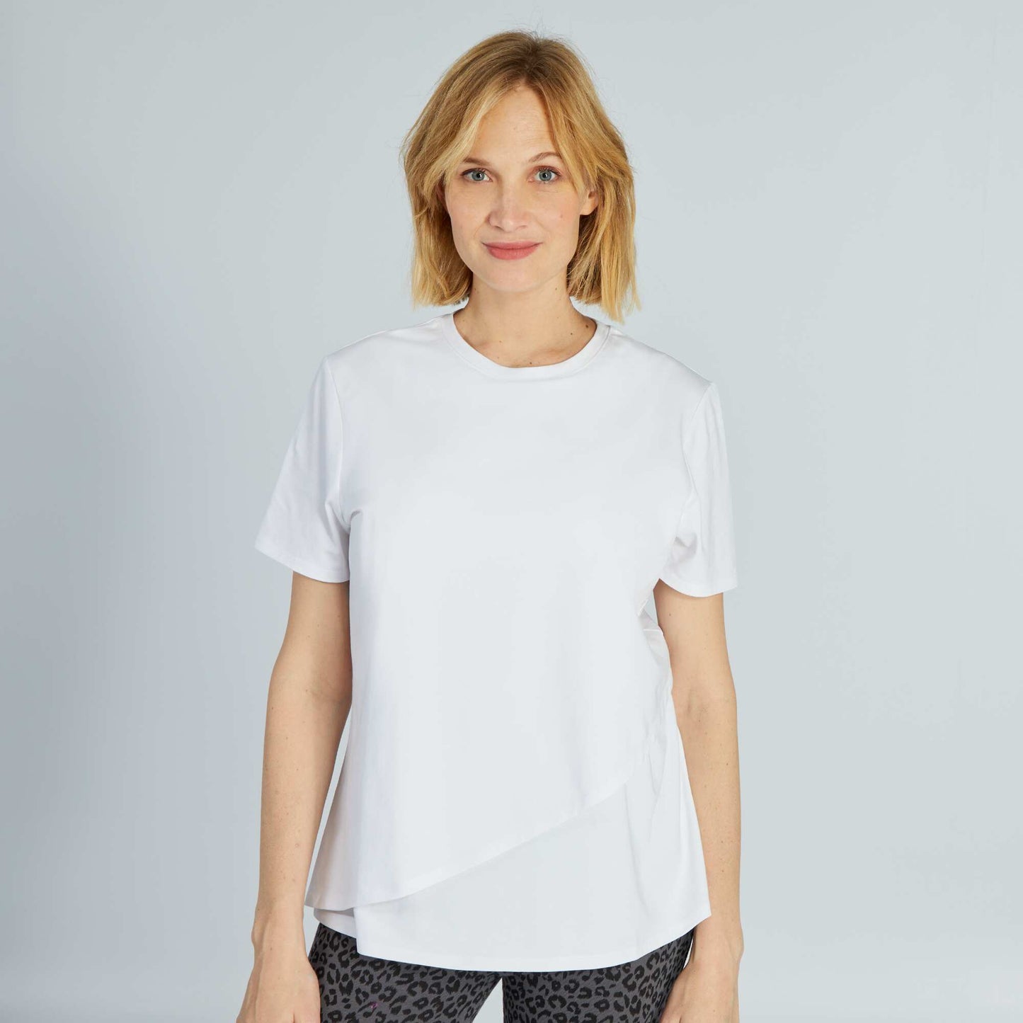 T-shirt d'allaitement ouverture portefeuille blanc