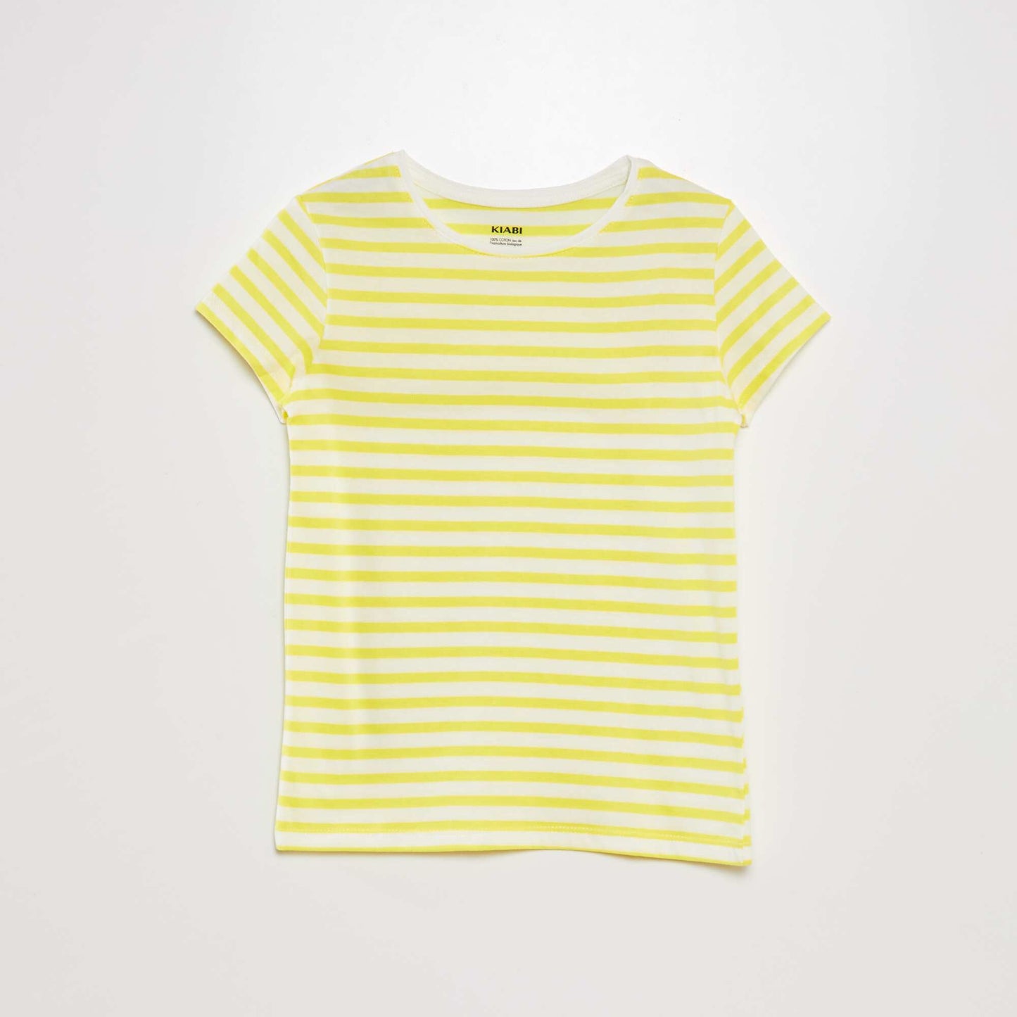 T-shirt imprimé marinière Jaune