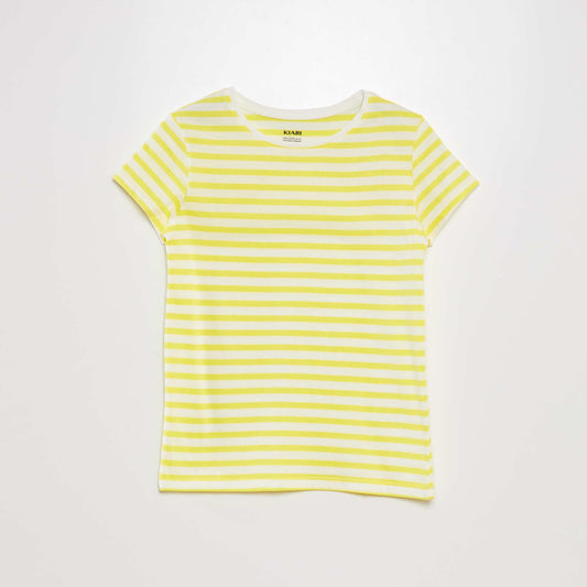 T-shirt imprimé marinière Jaune