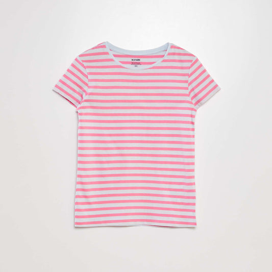 T-shirt imprimé marinière Rose/bleu