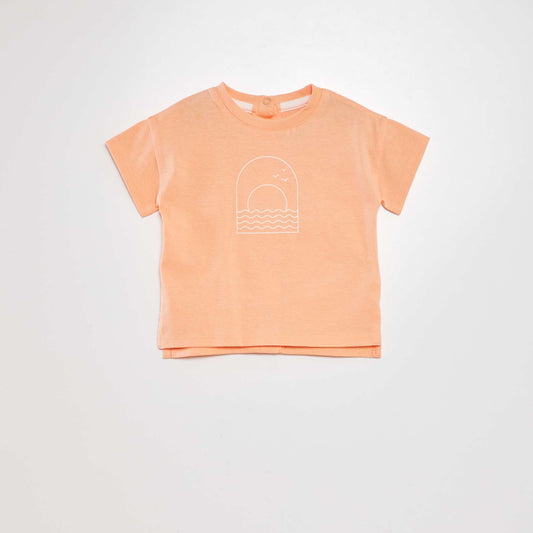 Tee-shirt imprimé plage Orange