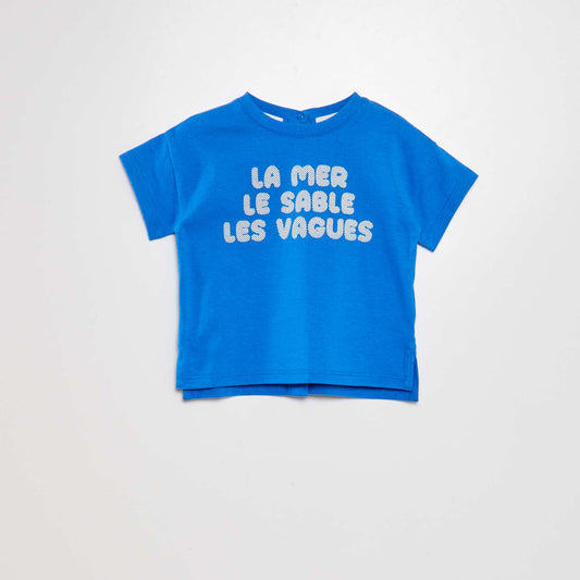 Tee-shirt imprimé plage Bleu