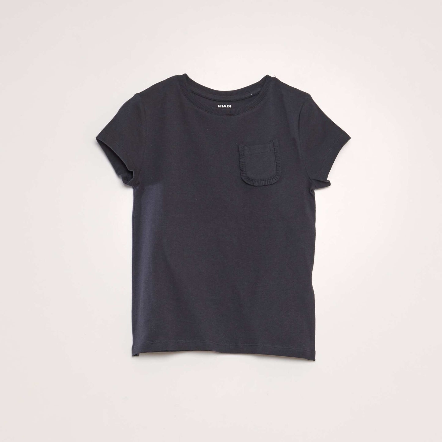 T-shirt uni avec poche Noir