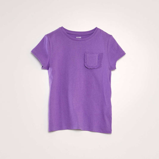 T-shirt uni avec poche Violet