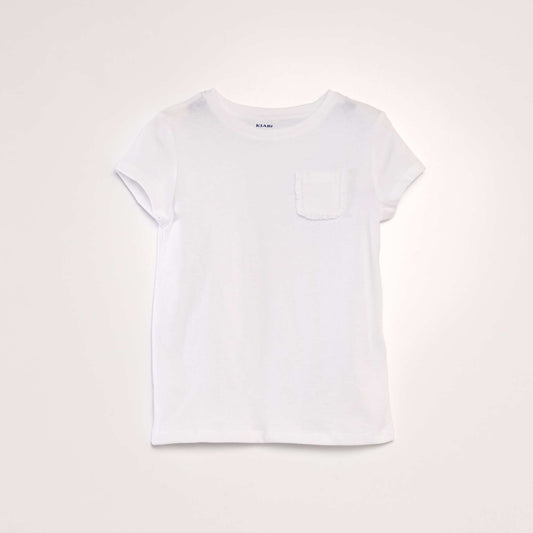 T-shirt uni avec poche blanc