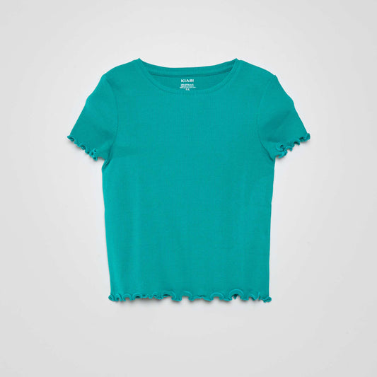 T-shirt côtelé Vert