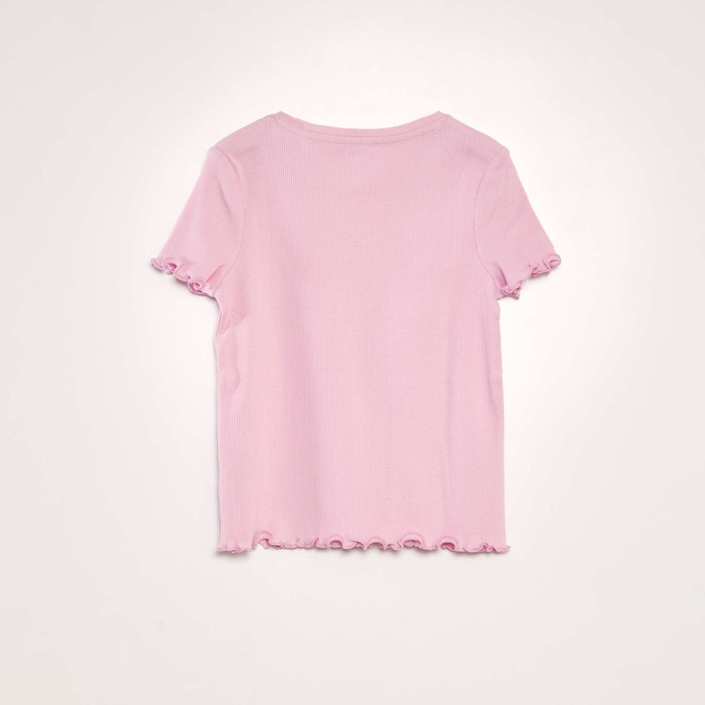 T-shirt côtelé Rose clair