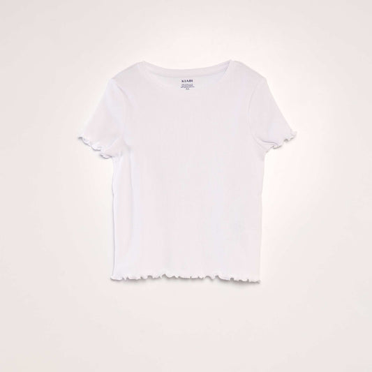 T-shirt côtelé blanc