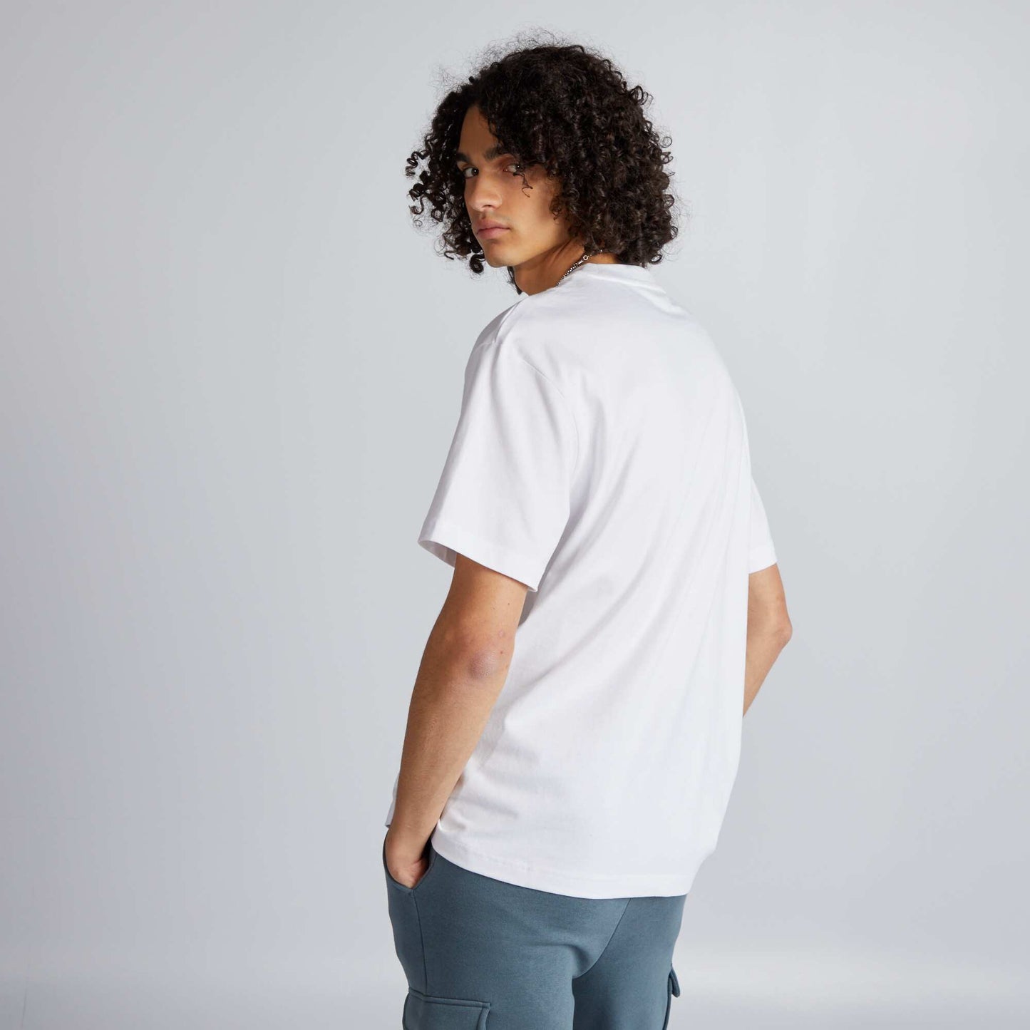 T-shirt en coton à imprimé devant Blanc