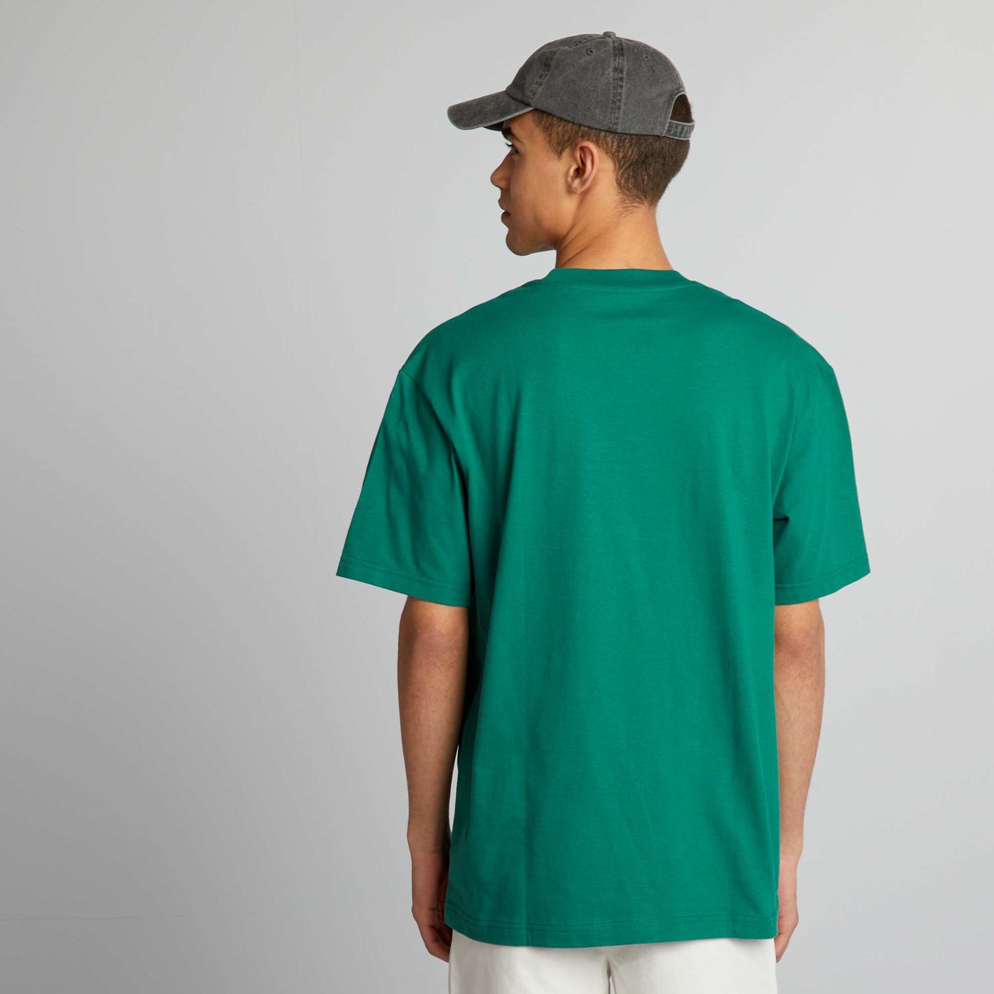 T-shirt en coton à imprimé devant Vert