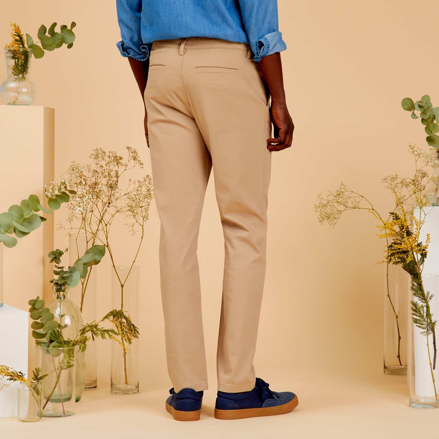 Pantalon chino stretch beige