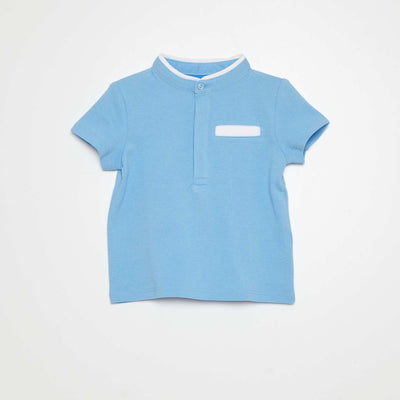 Polo en coton piqué Bleu