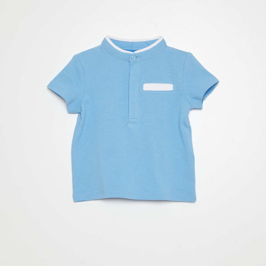 Polo en coton piqué Bleu