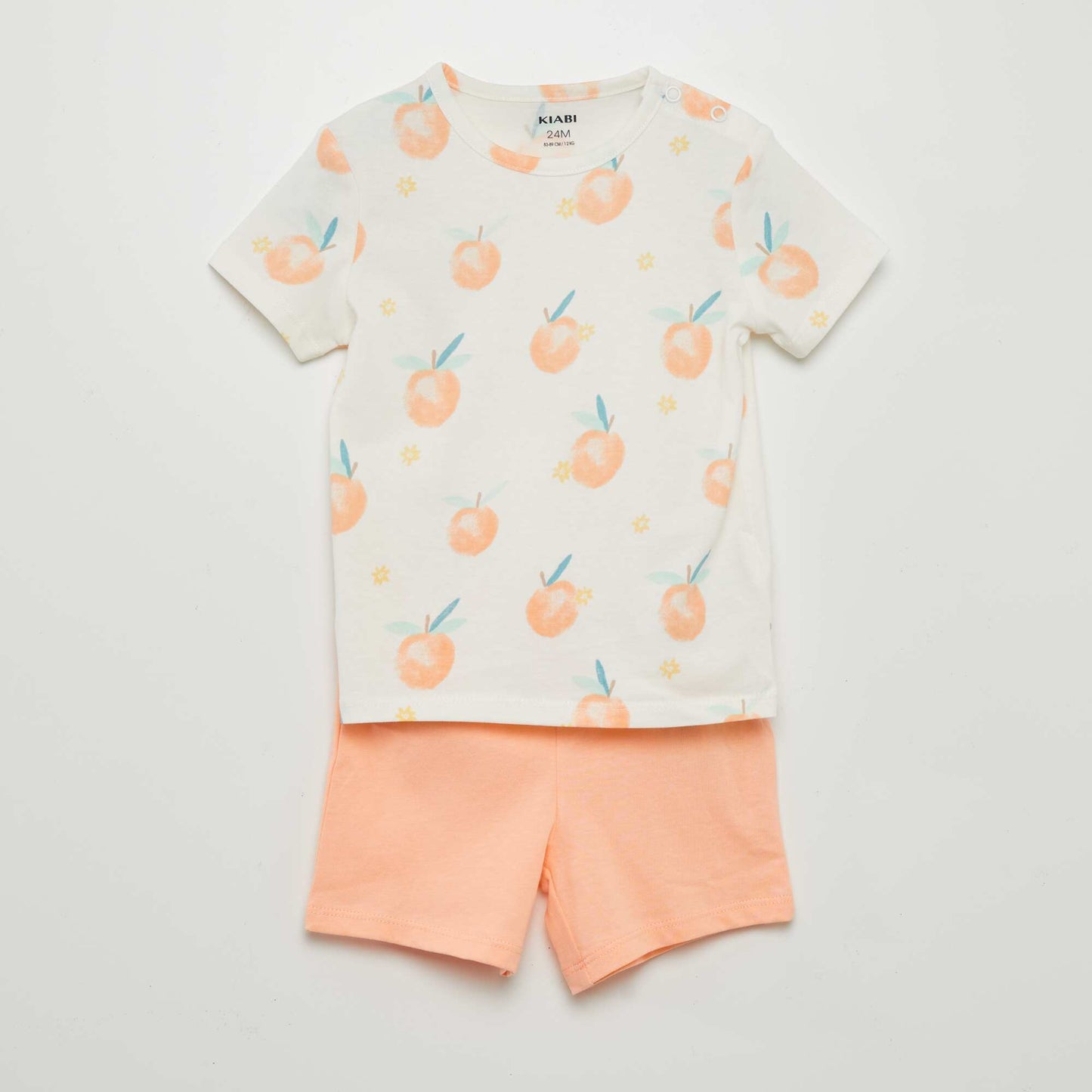 Pyjama short 2 pièces imprimé Orange