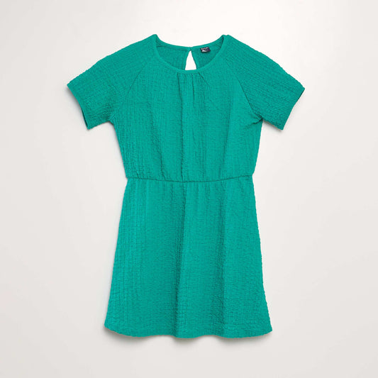 Robe en maille gaufrée Vert