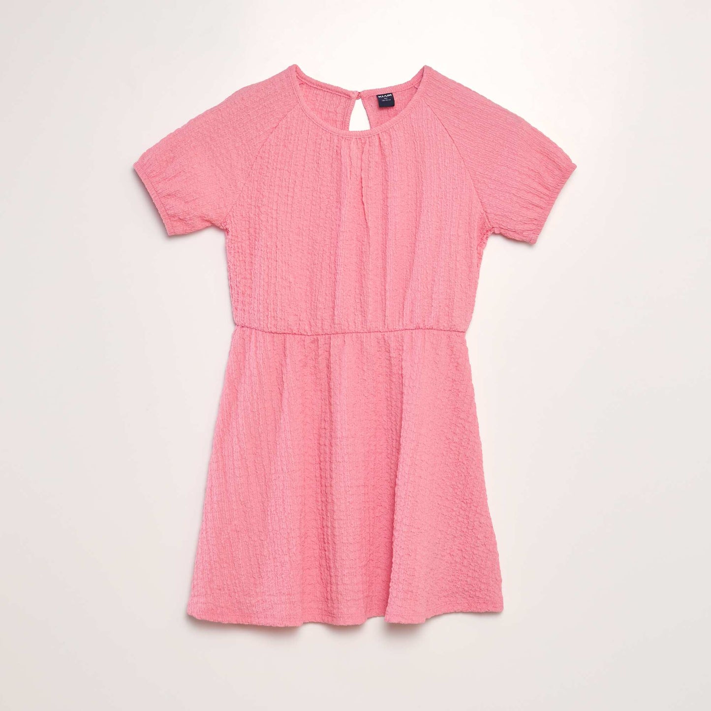 Robe en maille gaufrée rose