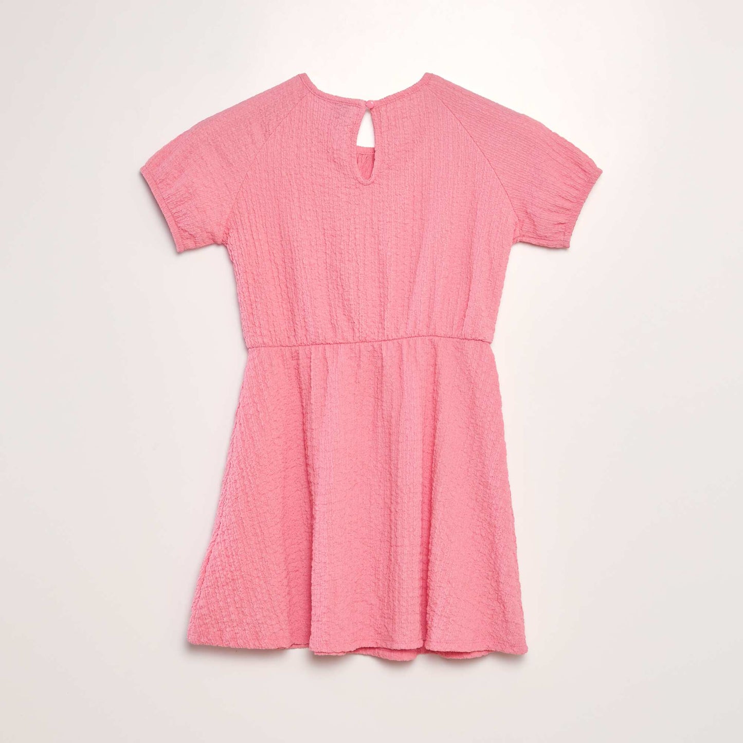 Robe en maille gaufrée rose