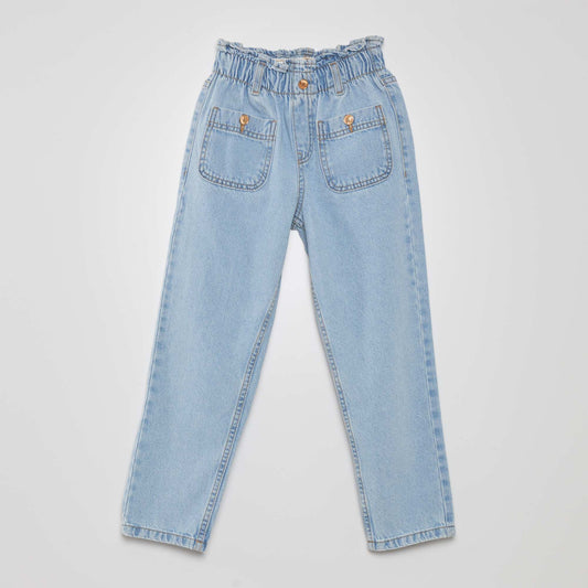 Jean mom fit Bleu clair