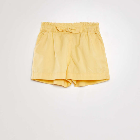 Short paperbag avec ceinture Jaune