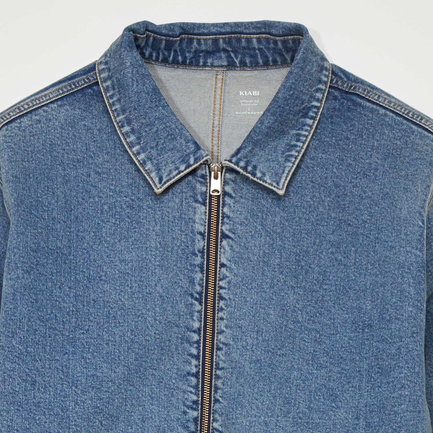 Veste zippée en jean Bleu