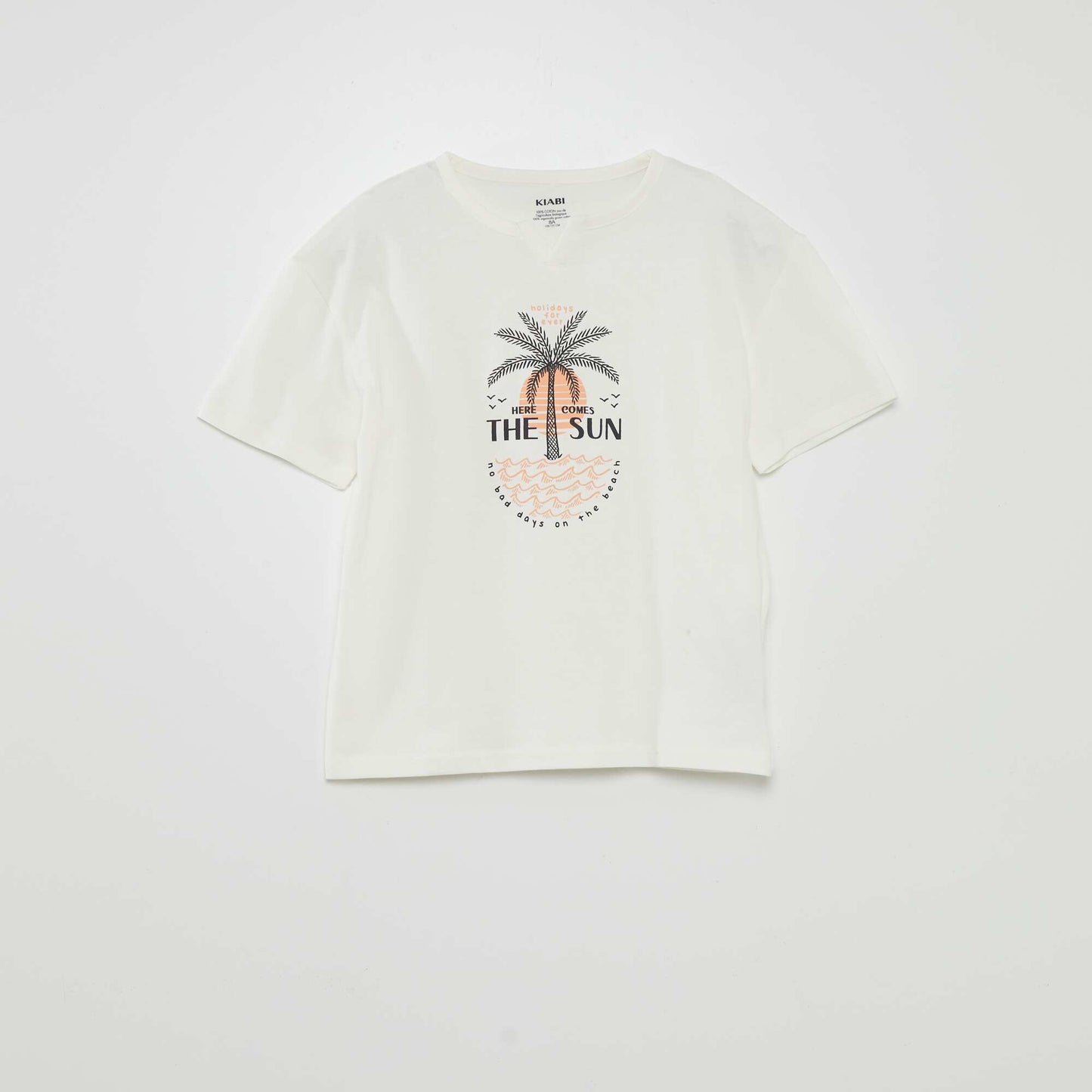 T-shirt en jersey imprimé 'palmiers' Blanc