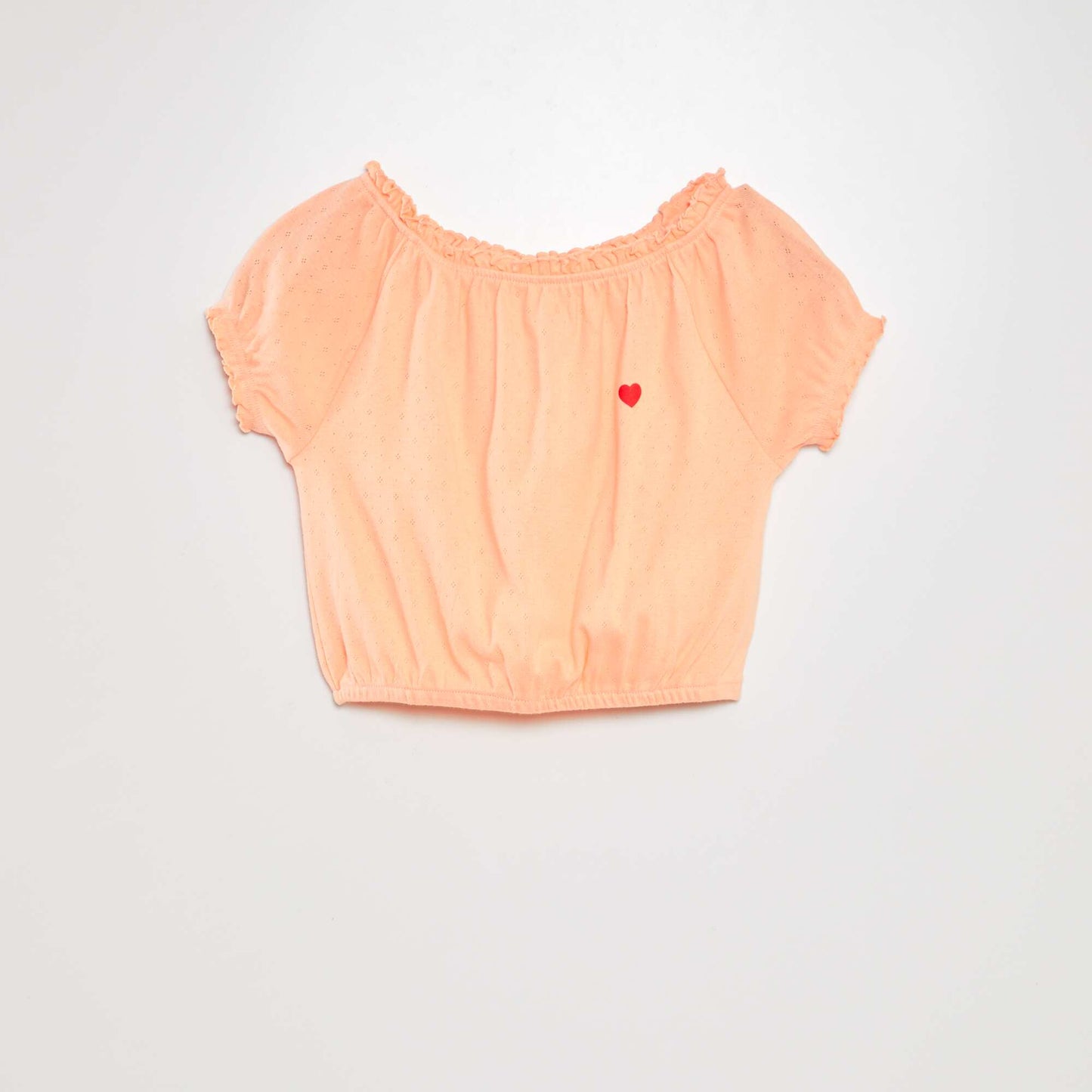 T-shirt à bords élastiqués Pêche