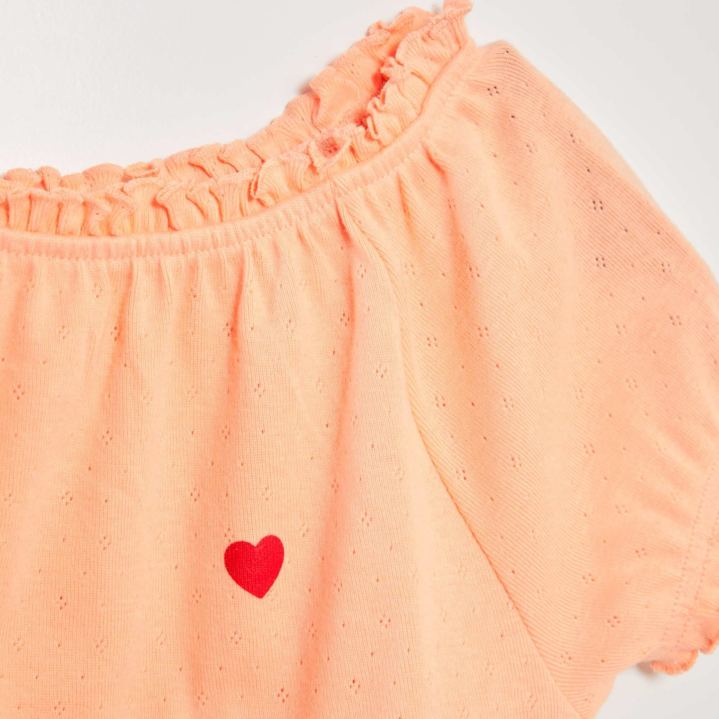 T-shirt à bords élastiqués Pêche