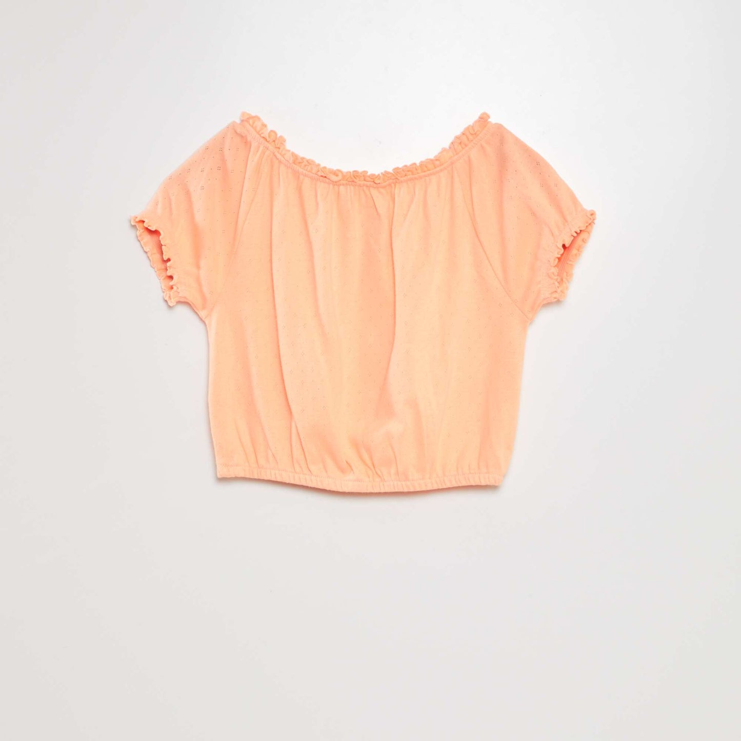 T-shirt à bords élastiqués Pêche