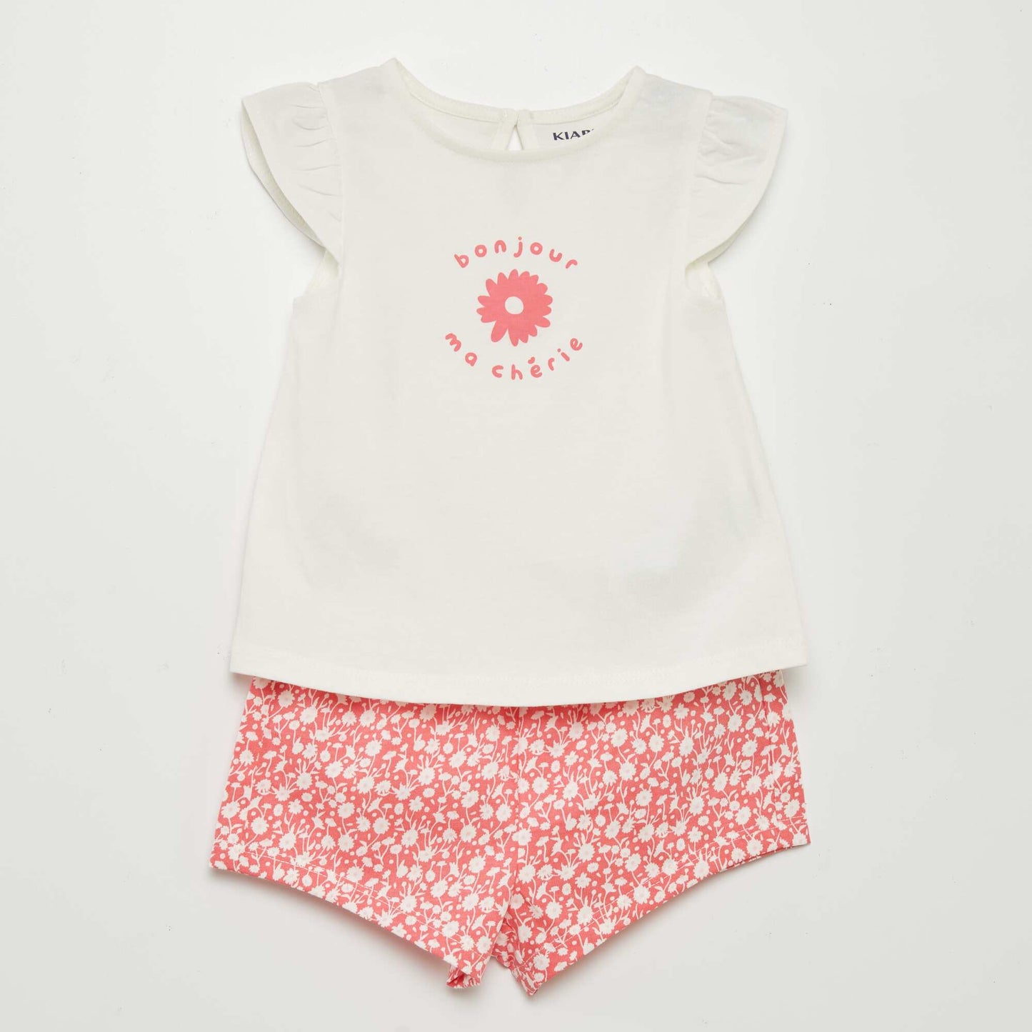 Ensemble t-shirt + short imprimé - 2 pièces Rose