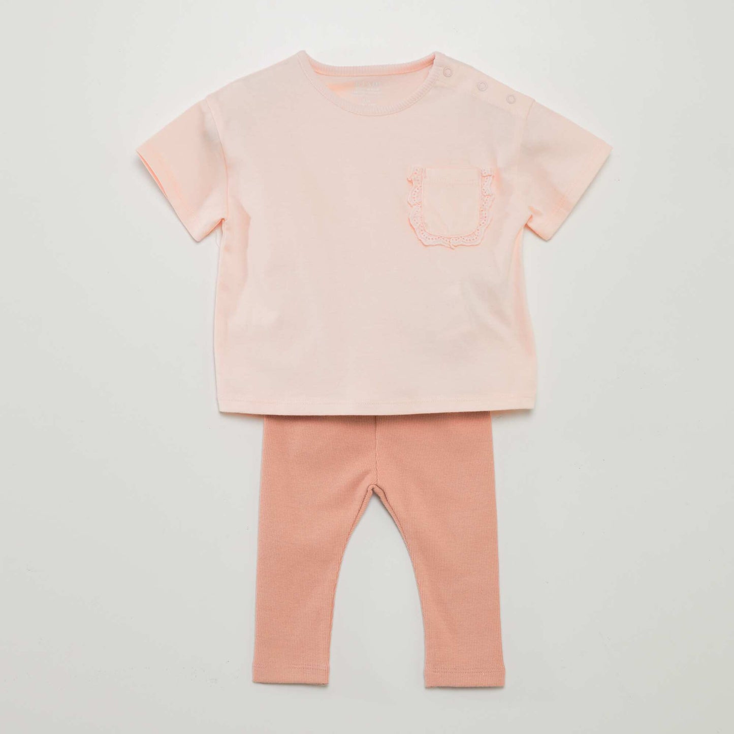 Ensemble en coton - tee-shirt + legging - 2 pièces Rose pâle