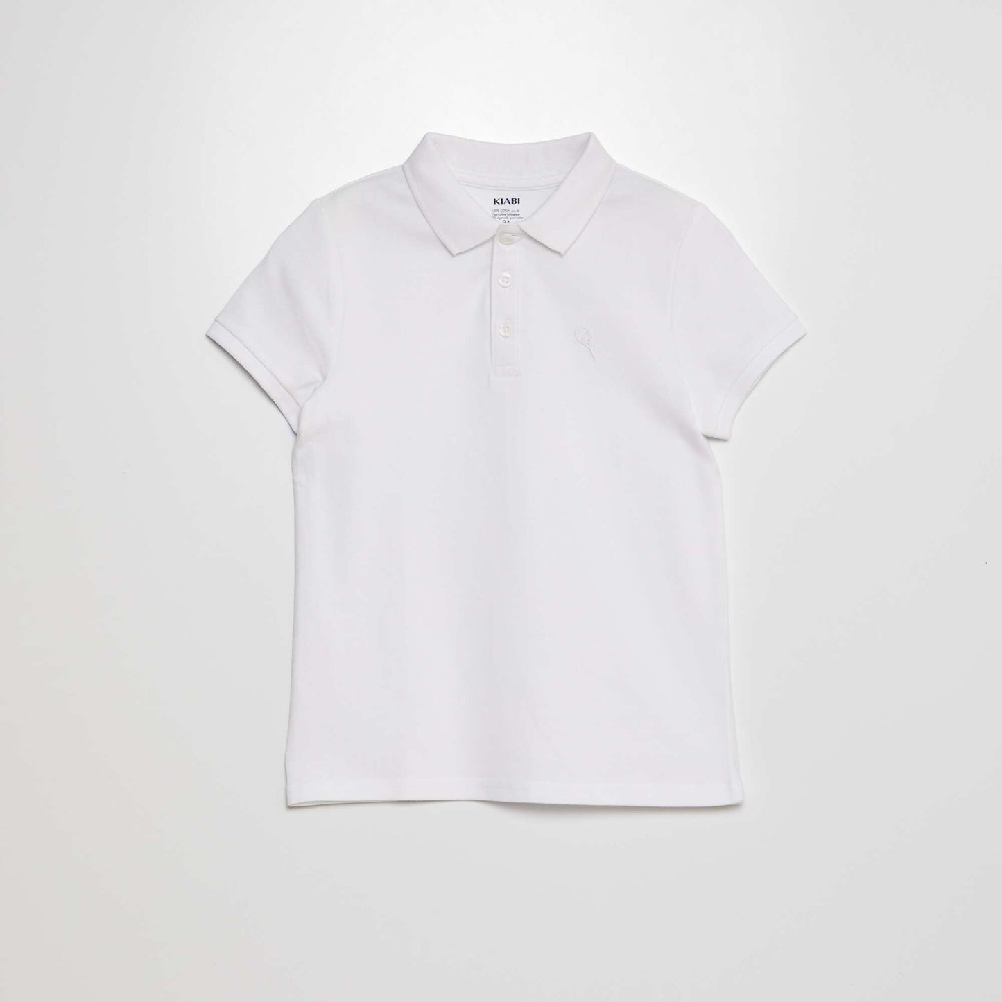 Polo en piqué de coton blanc