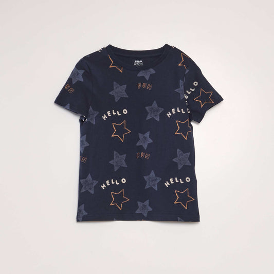 T-shirt imprimé BLEU MARINE