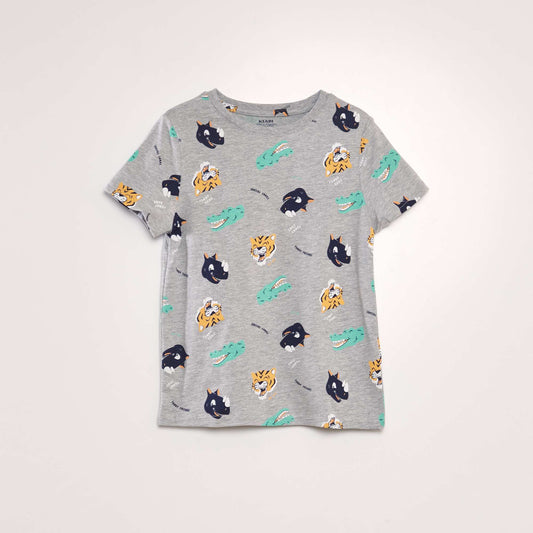 T-shirt imprimé Gris clair