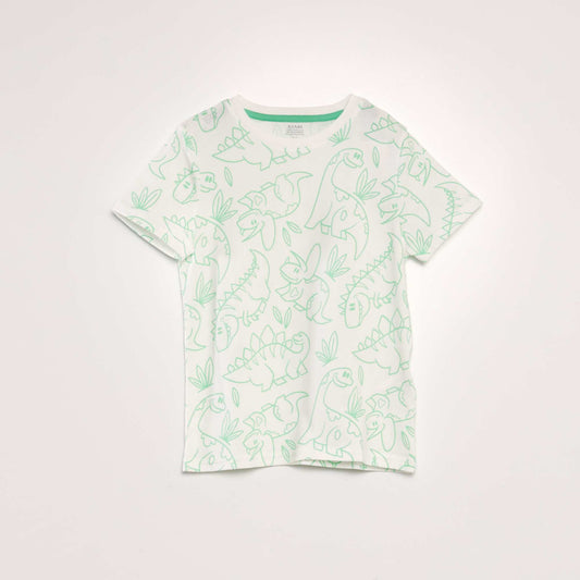 T-shirt imprimé Vert/blanc