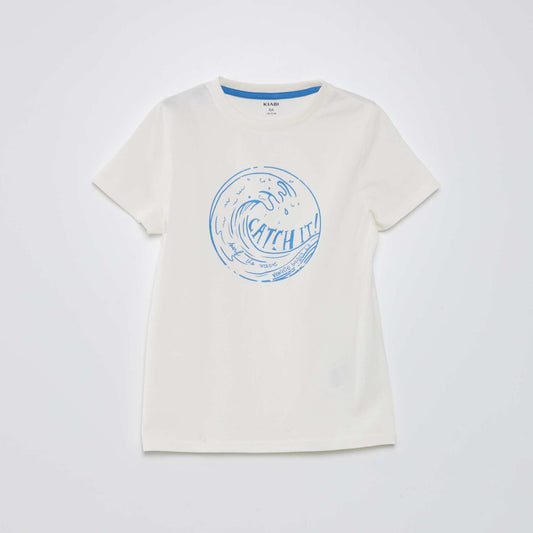 T-shirt à col rond en coton Blanc